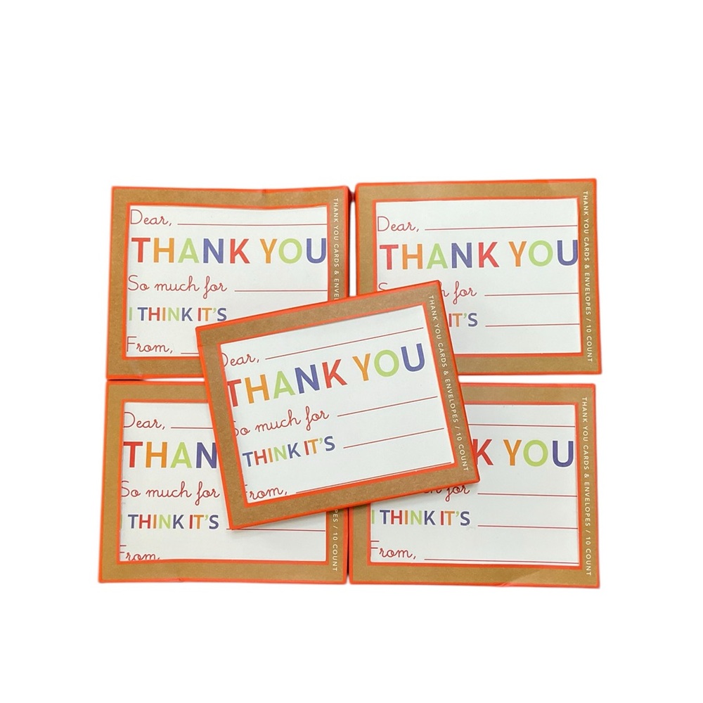 Multicolor Thank You Cards Set - Blank Note Cards for Gifts